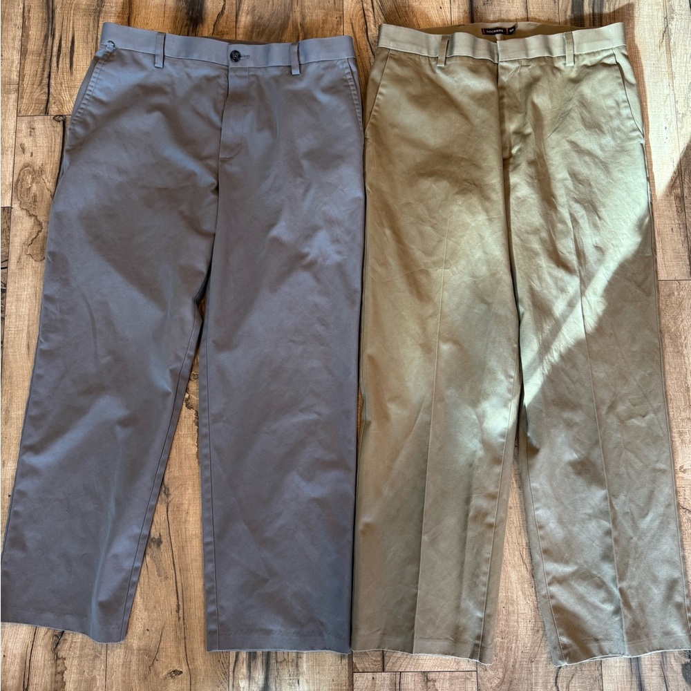 Two pairs of Dockers D3 34 x 30 gray & tan